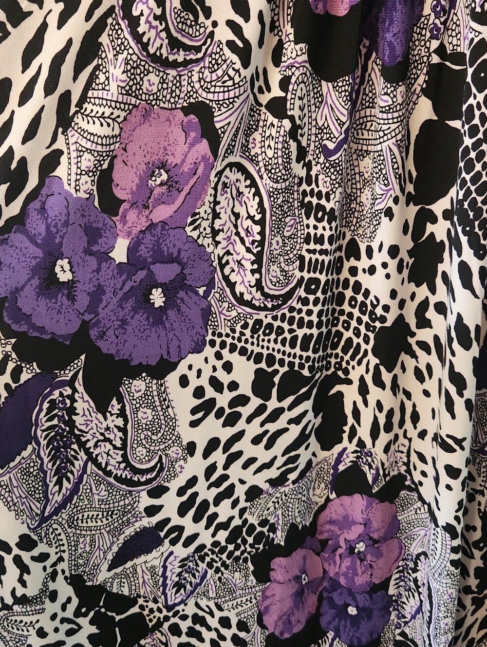 Sleeveless V-Neck Floral Maxi Dress in Purple and Black Sz Xl - Picture 6 of 6